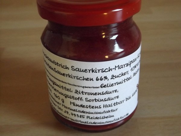 Sauerkirsch-Marzipan-Schoko Gsälz 150g